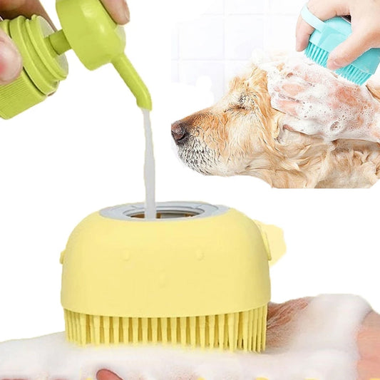 The ClassyClean: Pet Dog Brush - Silicone Comb with Shampoo Box